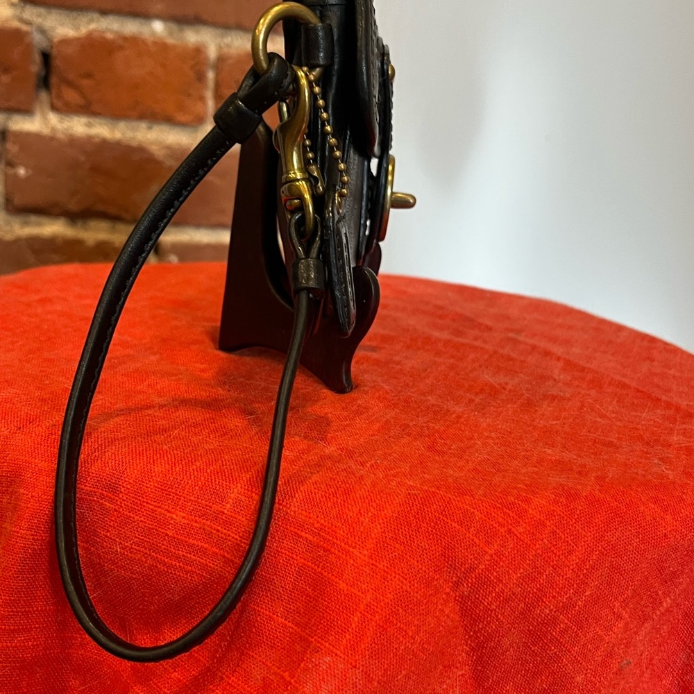 Coach Gigi 65th Ann. Black Leather Turn Lock Wristlet - Coin Wallet Clutch Pouch - Picture 11 of 16